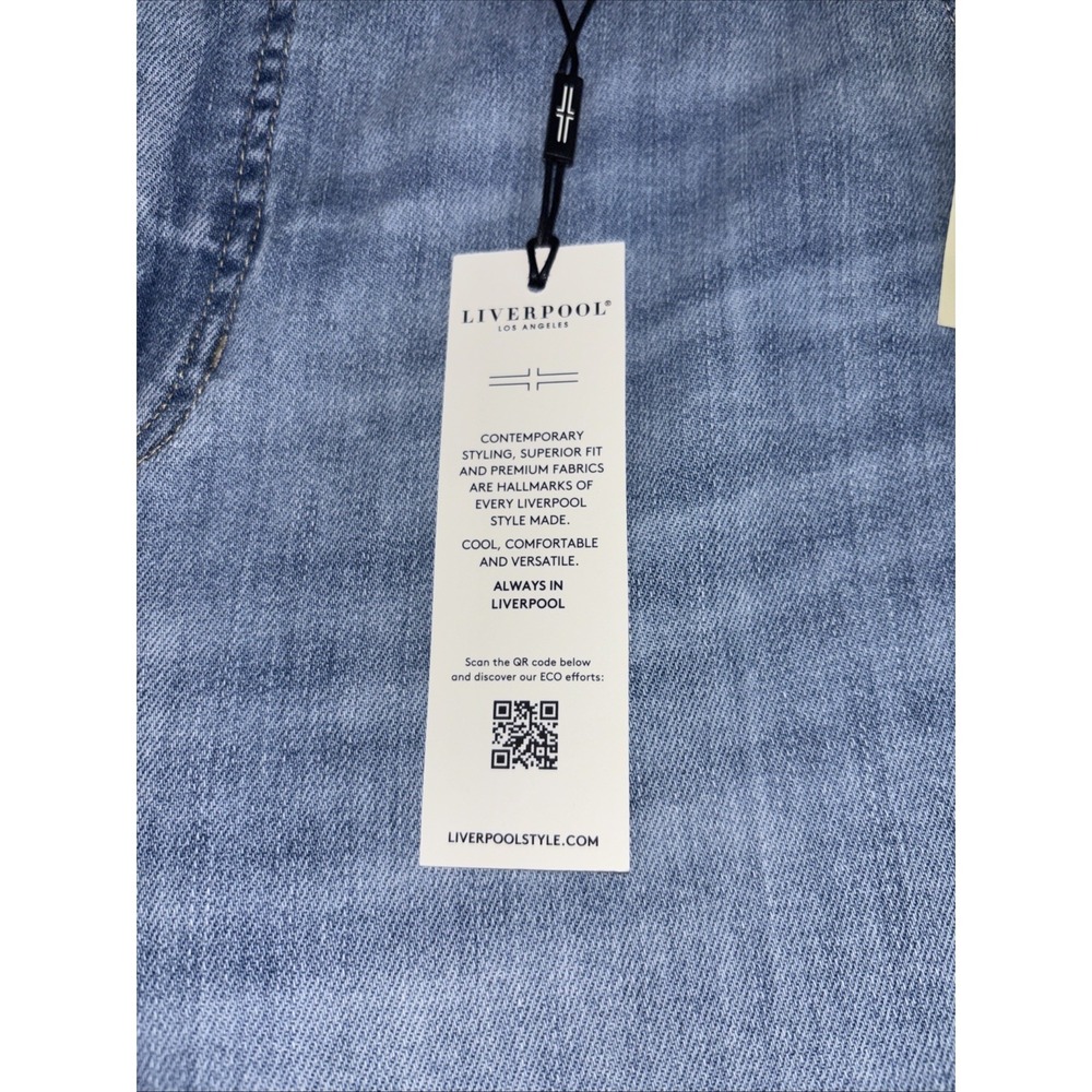 New Liverpool Belted Jeans Women's 31 Light Wash Stride Hi-Rise Wide Leg - Picture 5 of 15